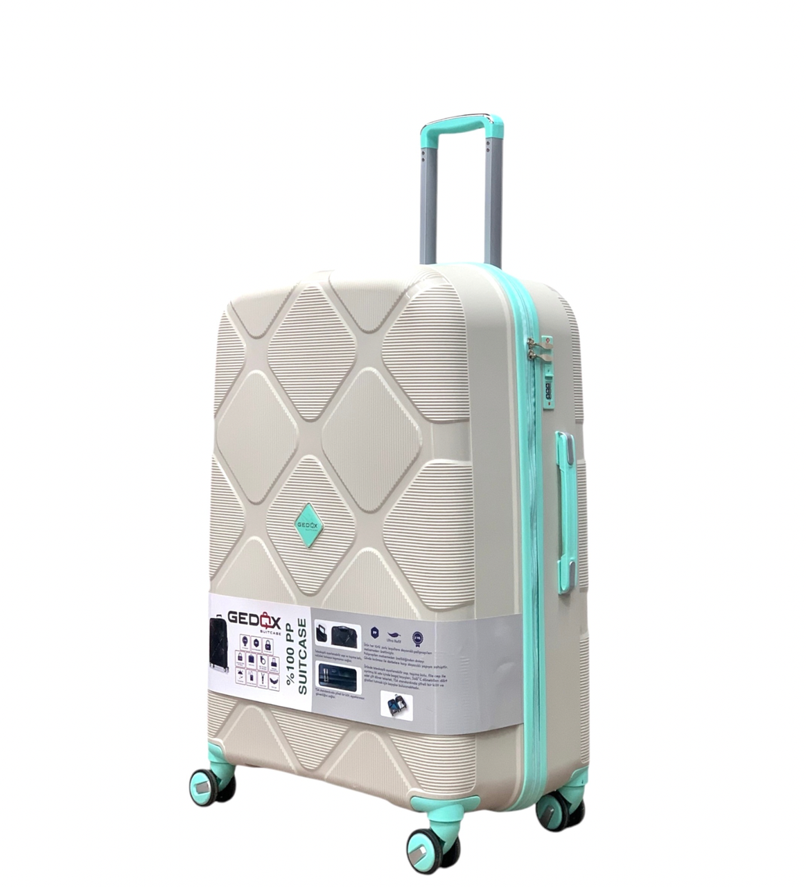 Чемодан Gedox PP006-М полипропилен на 4-х двойных колесах средний М 70 л