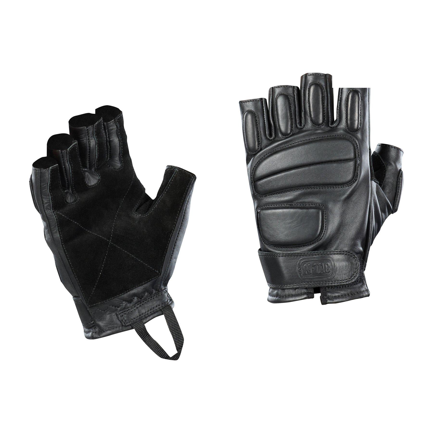 Рукавички безпалі M-Tac шкіряні Assault Tactical Mk.1 M Black