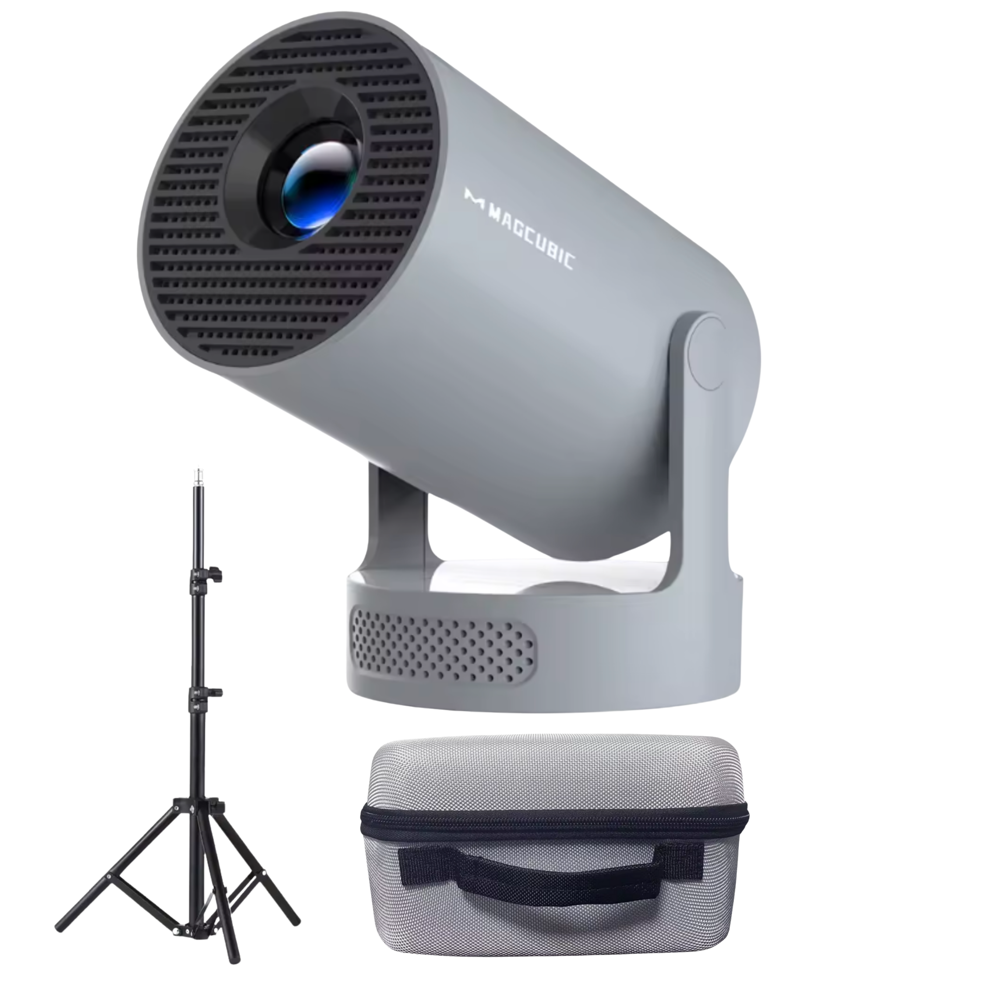 Комплект для домашнего кинотеатра проектор Magcubic HY300 PRO с мощным HiFi-звуком Grey/штатив 1,1 м/кейс для проектора (26415984)