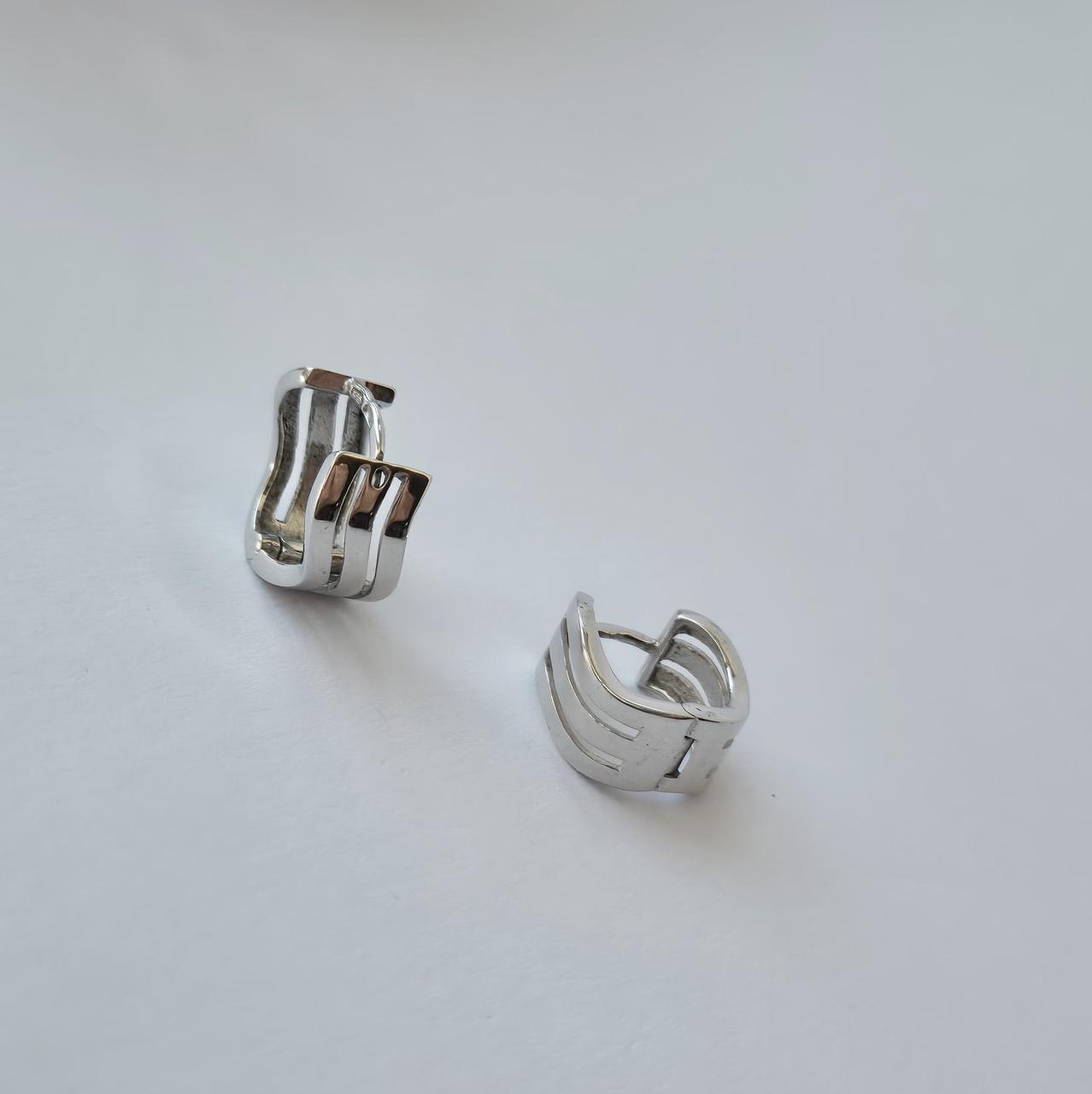 Серьги без камней Кения из серебра 925 пробы 15 мм 4,95 г (2809р)