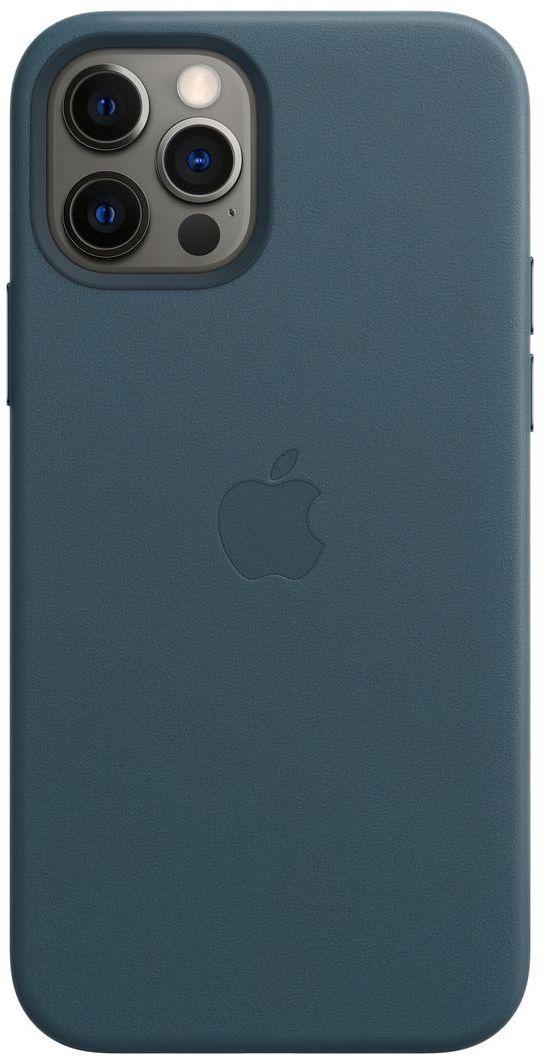 Кожанный чехол-накладка Apple Leather Case  with MagSafe for iPhone 12 Pro Max, Baltic Blue (HC)
