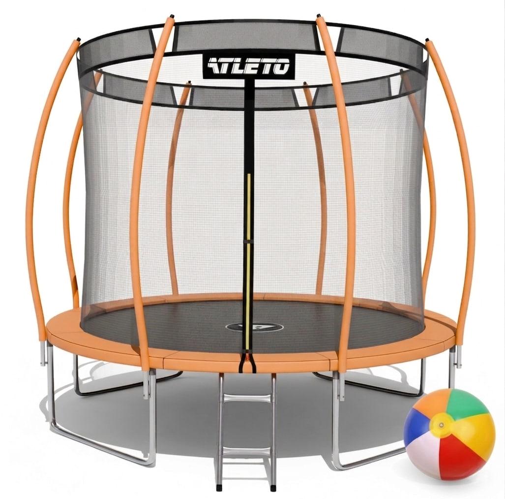 Батут Atleto с внутренней сеткой 374 см Оранжевый (5103)