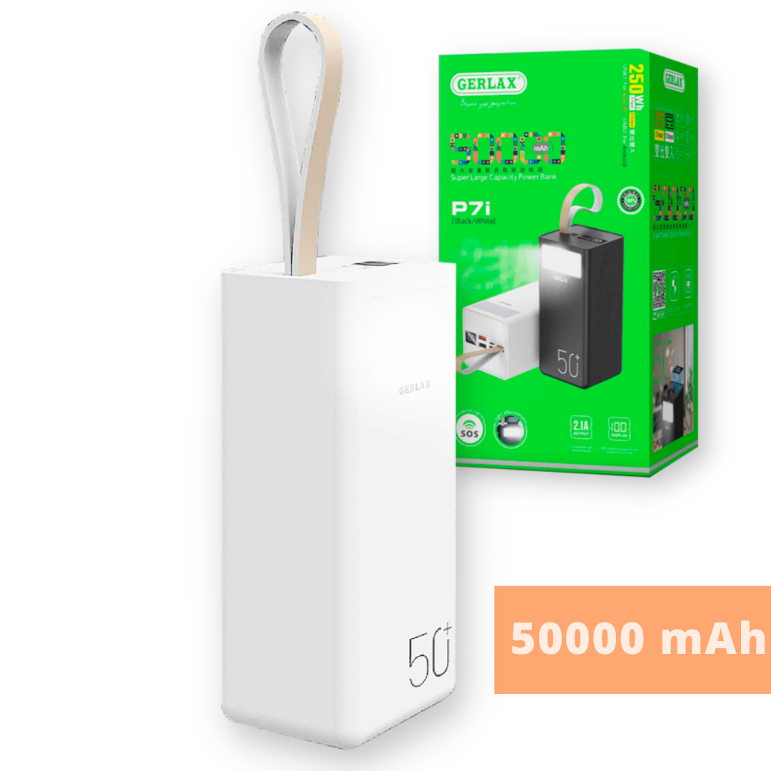 Портативное зарядное устройство для Gerlax P7i 50000 mAh Белый (P7i_1850) - фото 2 Портативное зарядное устройство для Gerlax P7i 50000 mAh Белый (P7i_1850) - фото 2