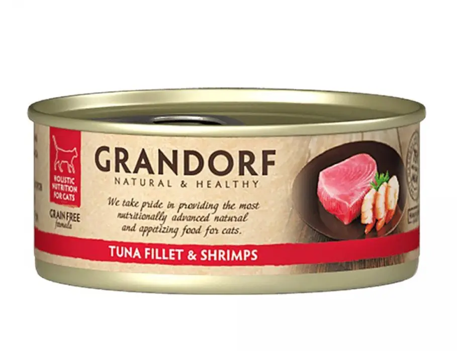 Корм влажный для кошек Grandorf TUNA FILLET & SHRIMPS филе тунца с креветками 70 г