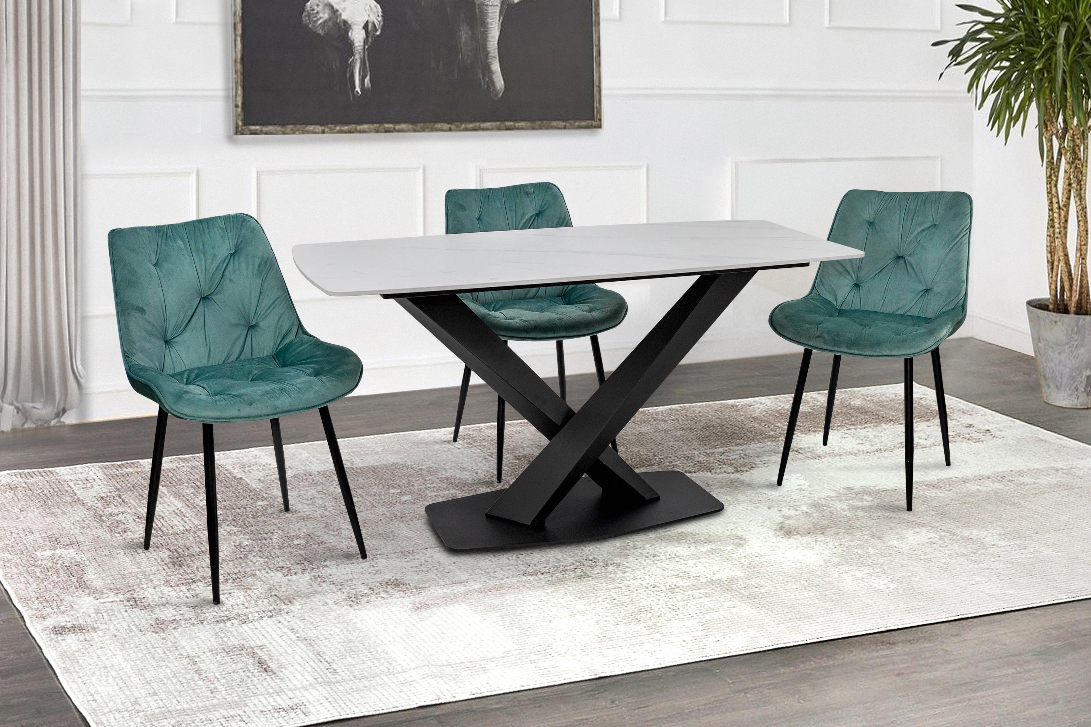 Обідній стіл Грейс Бінго 1400х800х750 мм Кераміка/Білий мармур (GAА0057204) - фото 11 Обідній стіл Грейс Бінго 1400х800х750 мм Кераміка/Білий мармур (GAА0057204) - фото 11