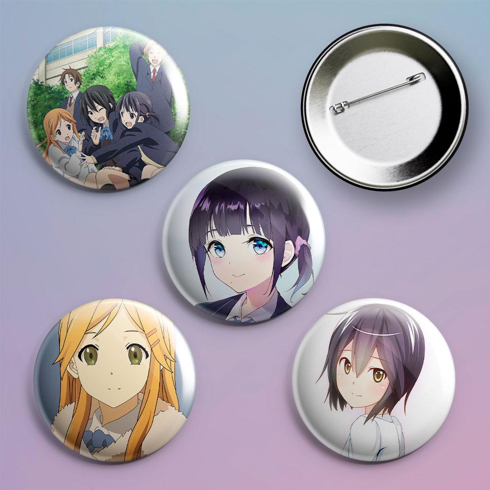 Значки на рюкзак з принтом аніме Kokoro Connect 4 шт.