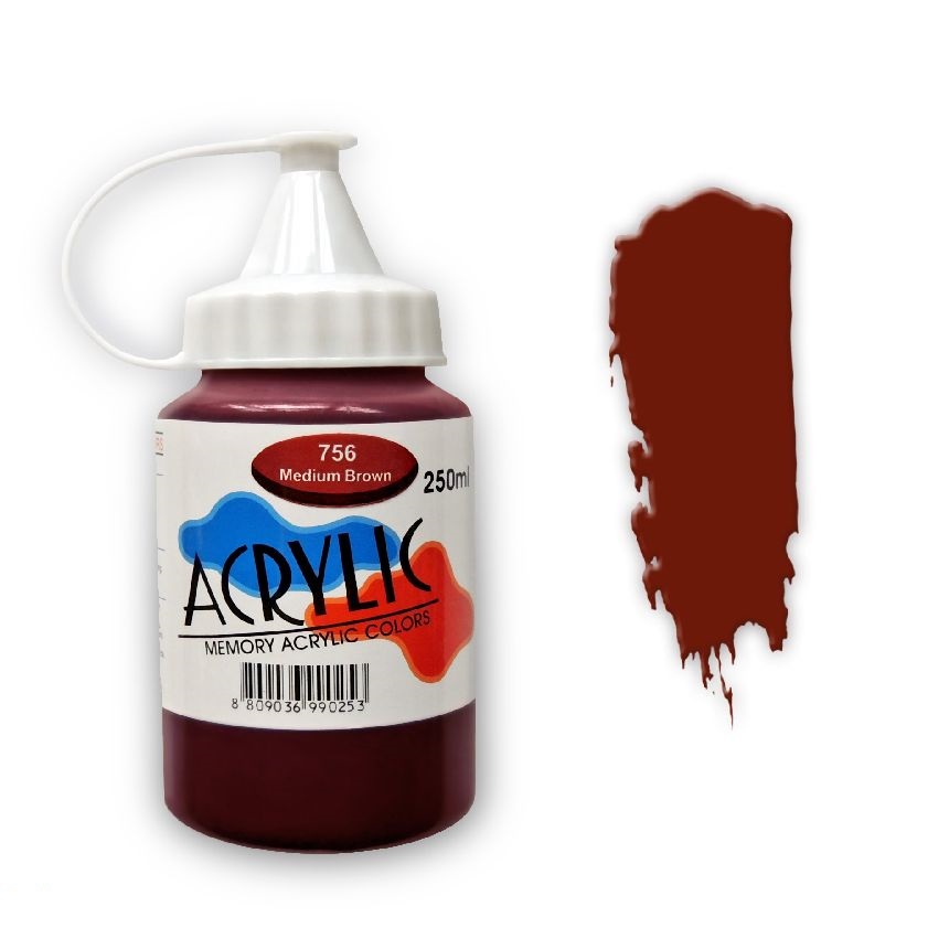 Краска акриловая Memory professional 250 мл Коричневый средний