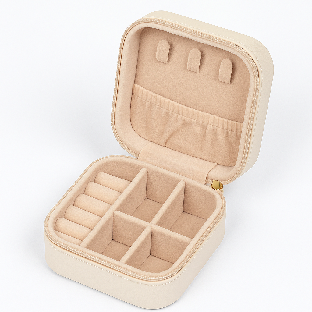 Шкатулка-органайзер для украшений и бижутерии Бежевый (21178141)