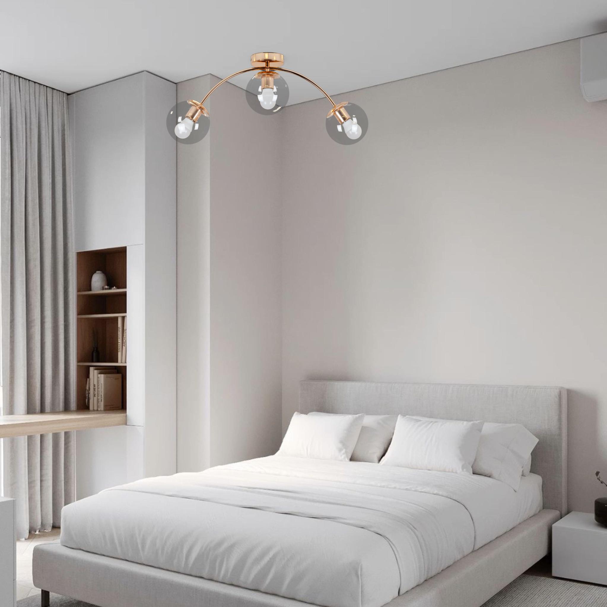 Люстра стельова з 3 плафонами-кулями (52-9907-3 GOLD+CL) - фото 3