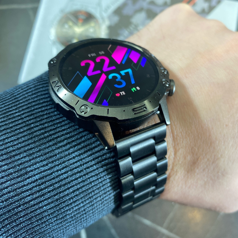 Смарт-годинник чоловічий круглий Modfit Combat Pro з металевим ремінцем/функцією дзвінка Чорний (1077-0269Pro) - фото 3