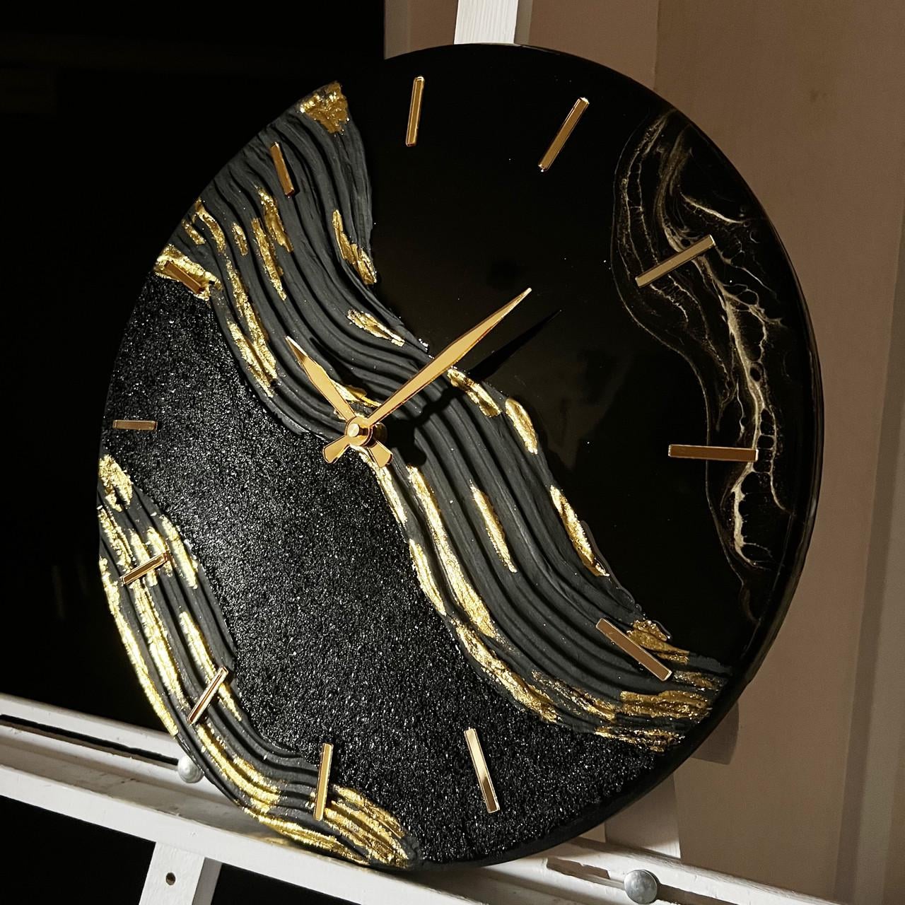 Часы настенные круглые EPOXY M198 из эпоксидной смолы 40x40 см