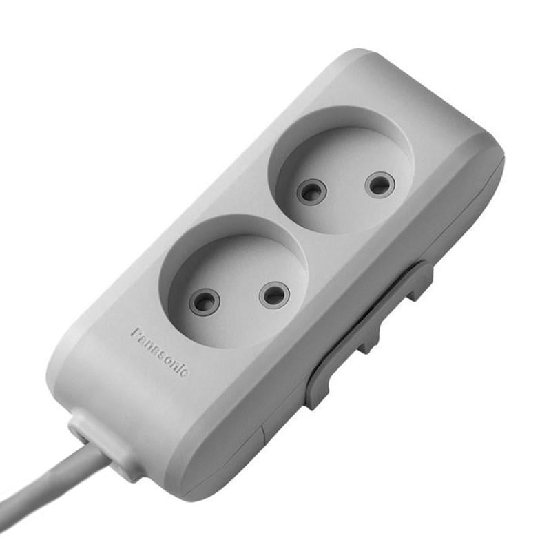 Подовжувач без заземлення з захисними шторками Panasonic X-tendia 3 м 2 гнізда Сірий (WLTB02232GR-UA1)