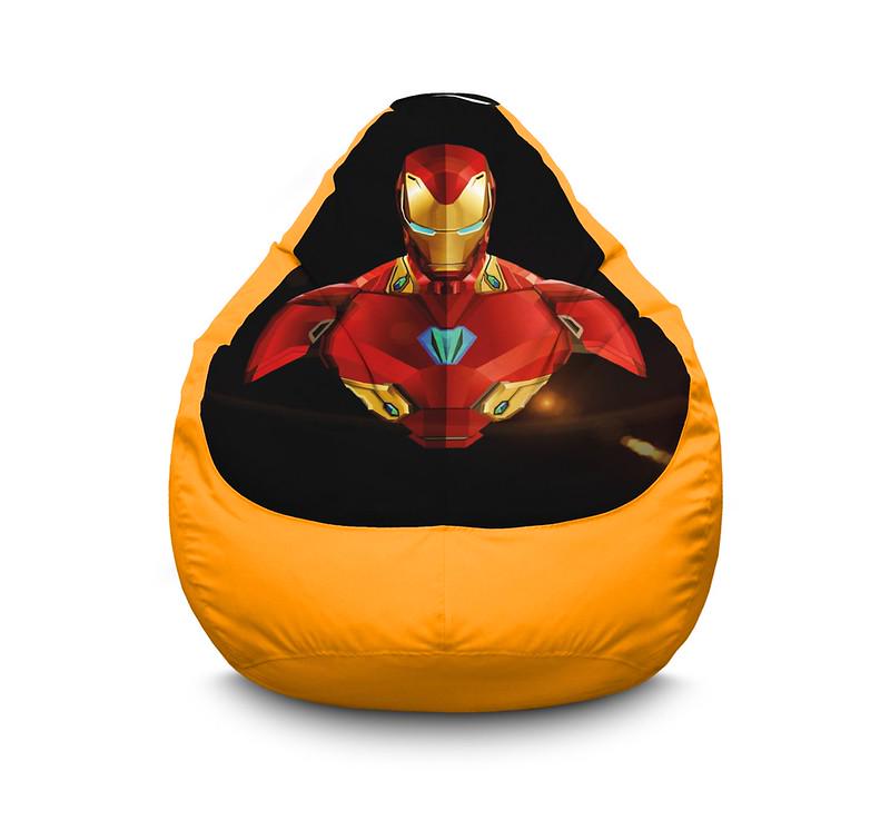 Кресло мешок iPuff Iron Man Costume Оксфорд XXL 90х125 см Желтый