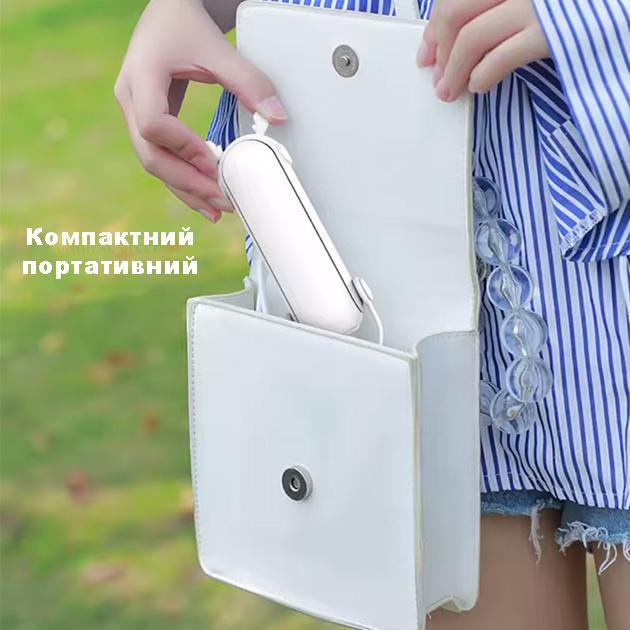 Вентилятор-фонарик ручной USB аккумуляторный портативный 3в1 мини 2000 mAh Белый - фото 9
