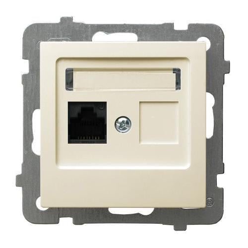 Розетка компьютерная одинарная Ospel AS без рамки Кремовый (29319362)