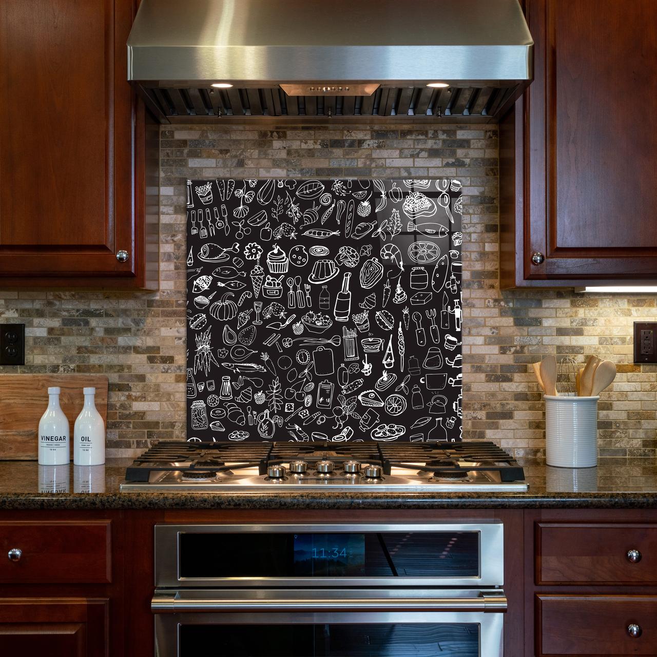 Стеклянная панель для кухни NovellaPrint Микс вкусов 50х50 см (1003.4)