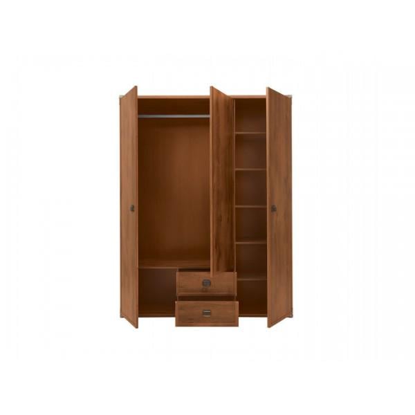 Шафа розпашна для дому Gerbor Індіана JSZF 3D2S тридверна з ДСП 1500х570х1200 мм Дуб шуттер (5455) - фото 2 Шафа розпашна для дому Gerbor Індіана JSZF 3D2S тридверна з ДСП 1500х570х1200 мм Дуб шуттер (5455) - фото 2