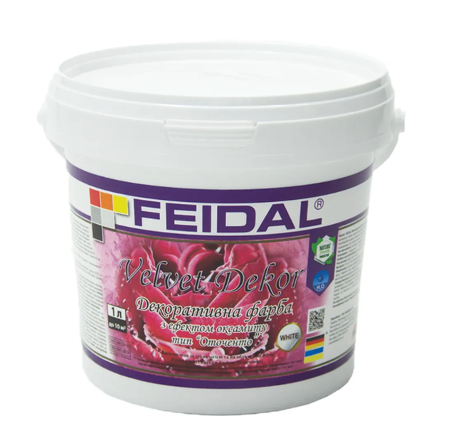 Краска декоративная акриловая Feidal Velvet Dekor шелковисто-глянцевая эффект бархата 1 л (1816018869)