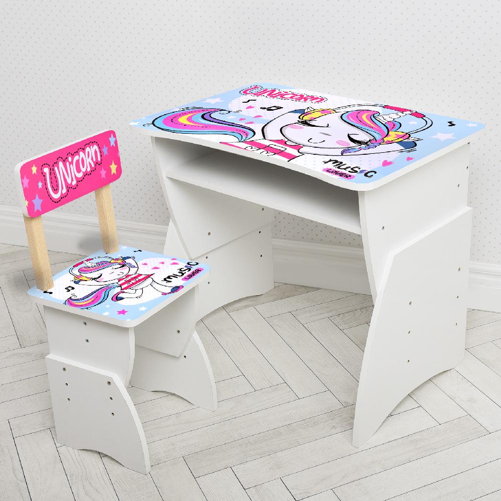 Парта Bambi Единорог Голубой/Розовый (63-75-905-51) - фото 5 Парта Bambi Единорог Голубой/Розовый (63-75-905-51) - фото 5