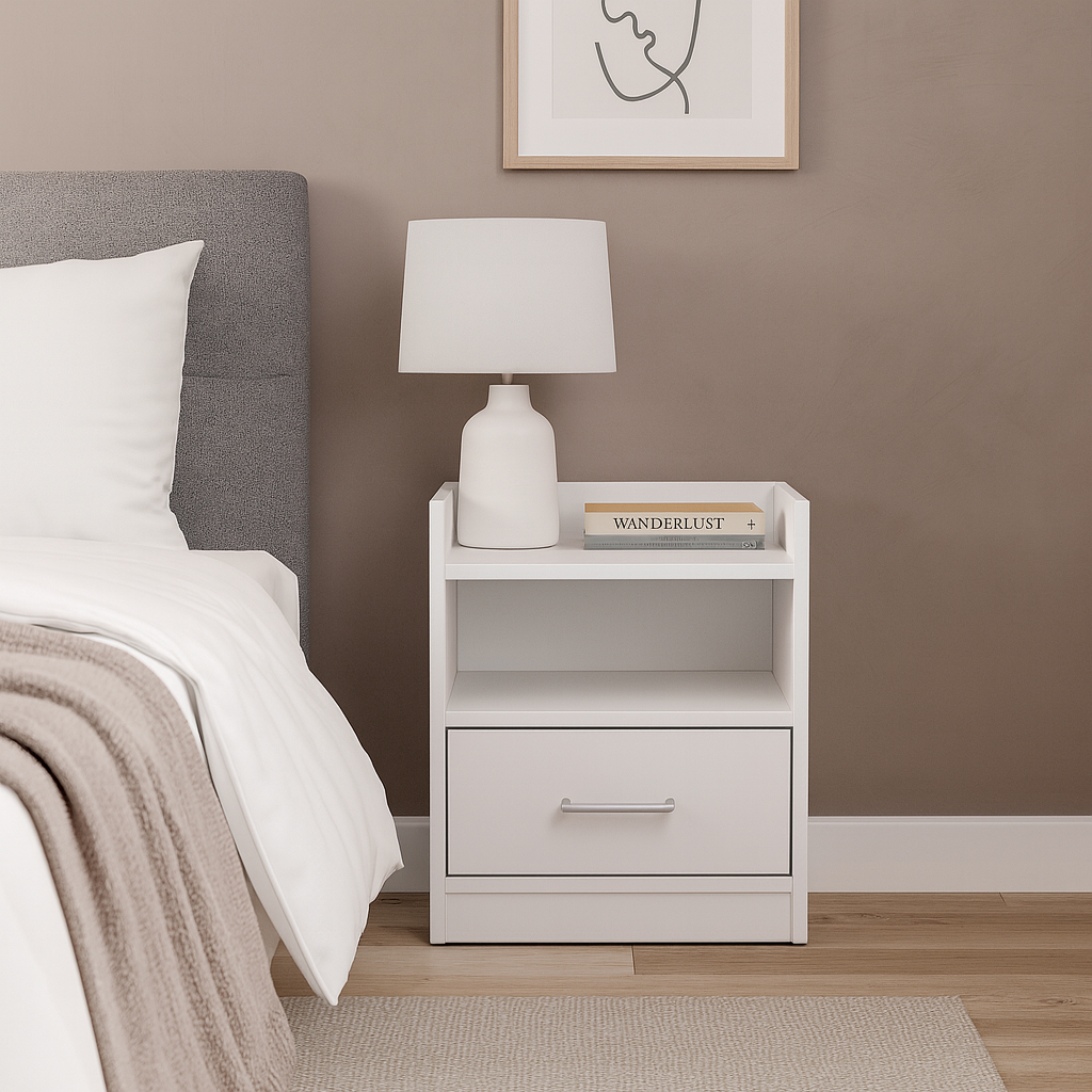 Тумба приліжкова ТП7 SENAM 450х380х350 мм ДСП Білий - фото 1 Тумба приліжкова ТП7 SENAM 450х380х350 мм ДСП Білий - фото 1