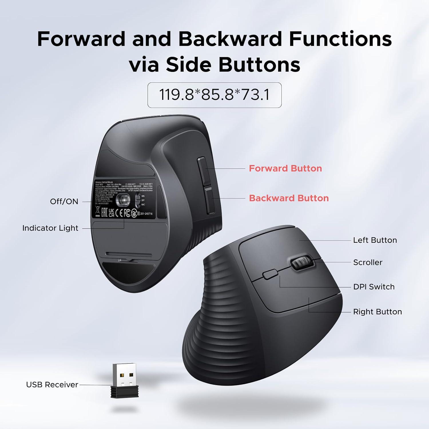 Компьютерная мышка беспроводная UGREEN M571P Black (65042) - фото 14 Компьютерная мышка беспроводная UGREEN M571P Black (65042) - фото 14