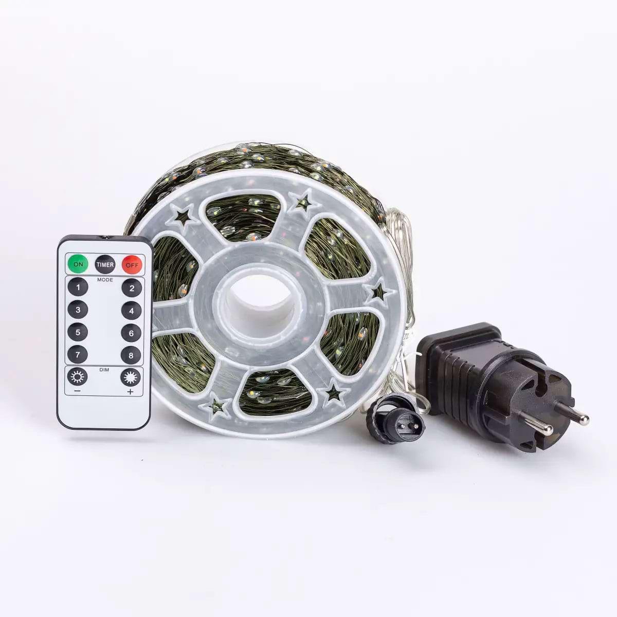 Гирлянда-роса Капля на пульте на 2000 LED светодиодов зеленый провод 200 м Разноцветный (5291) - фото 14