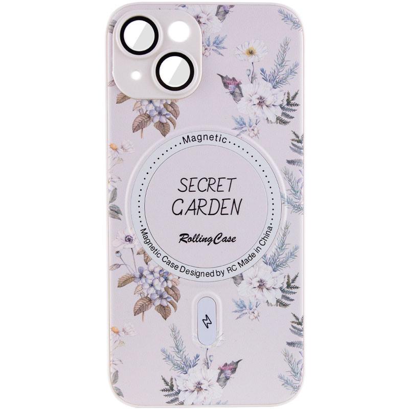 Противоударный TPU+PC чехол Secret Garden with MagSafe для Apple iPhone 14 (6.1") White