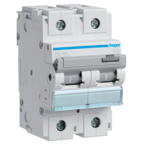 Автоматический выключатель Hager 125A 10kA 2 полюса тип C HLF299S (11239)