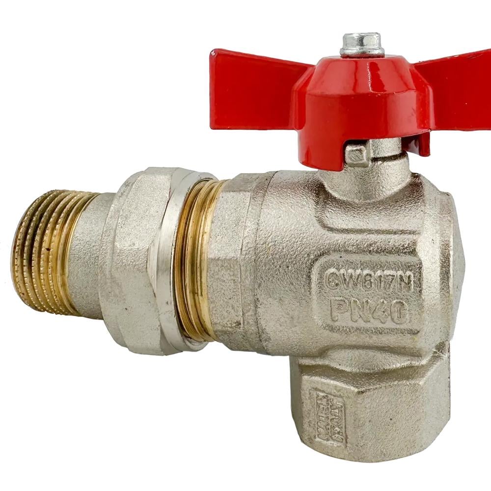 Кран шаровой ITAP IDEAL 298 ЧМ с американкой угловой 1" ВЗ (2980100)