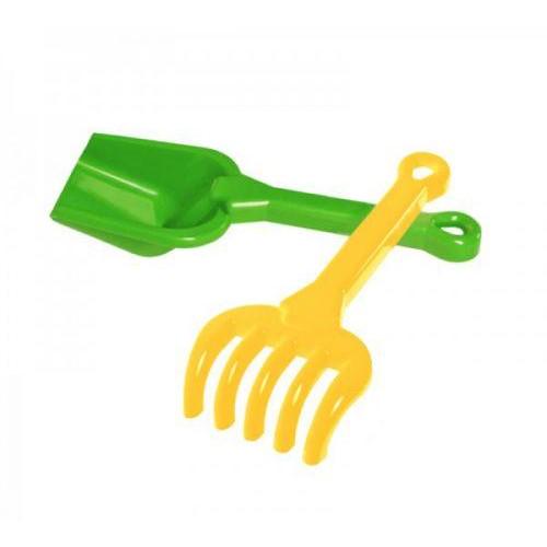 Набор лопатка и грабли ТехноК Зеленый/Желтый (1363)