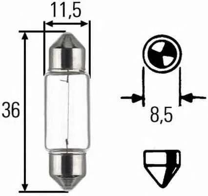 Лампа указательная Narva 17125 C5W 12V 5W SV8,5 11x35 мм (85672) - фото 2