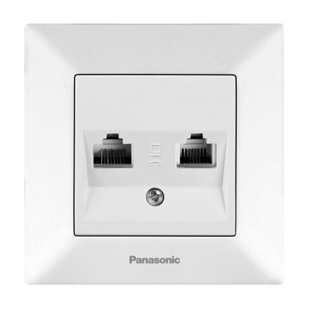 Компьютерная розетка Panasonic Arkedia Slim 2-ая RJ45 CAT6e Белый (13626-е)