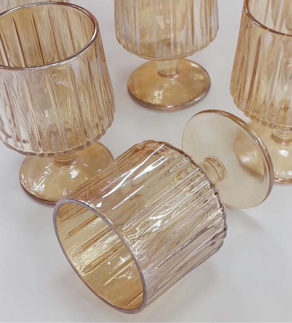 Набір гранених келихів Янтарний Дюк 6 шт. 220 мл (21-102-538) - фото 4