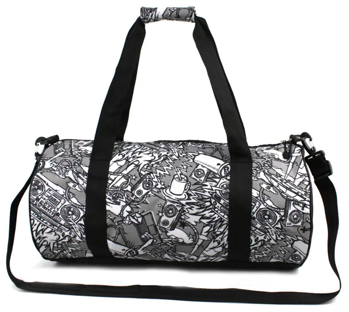 Сумка спортивная Wallaby 214 25х48 см Черно-серый (S214390)