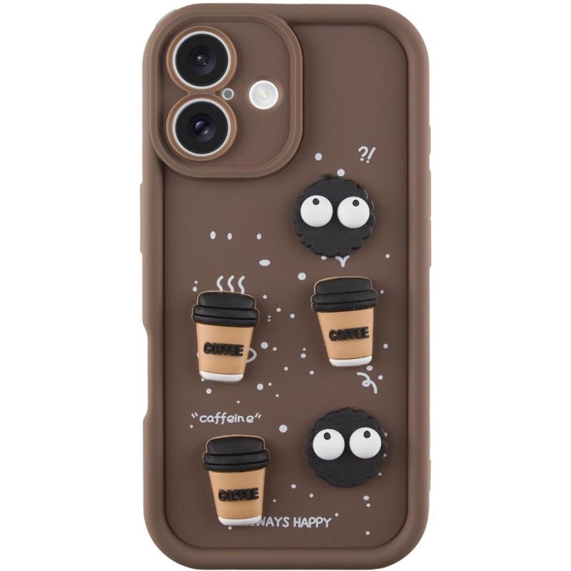 Противоударный Чехол гелевый  TPU Toys Case для Apple iPhone 16 (6.1")  Brown / Always Happy