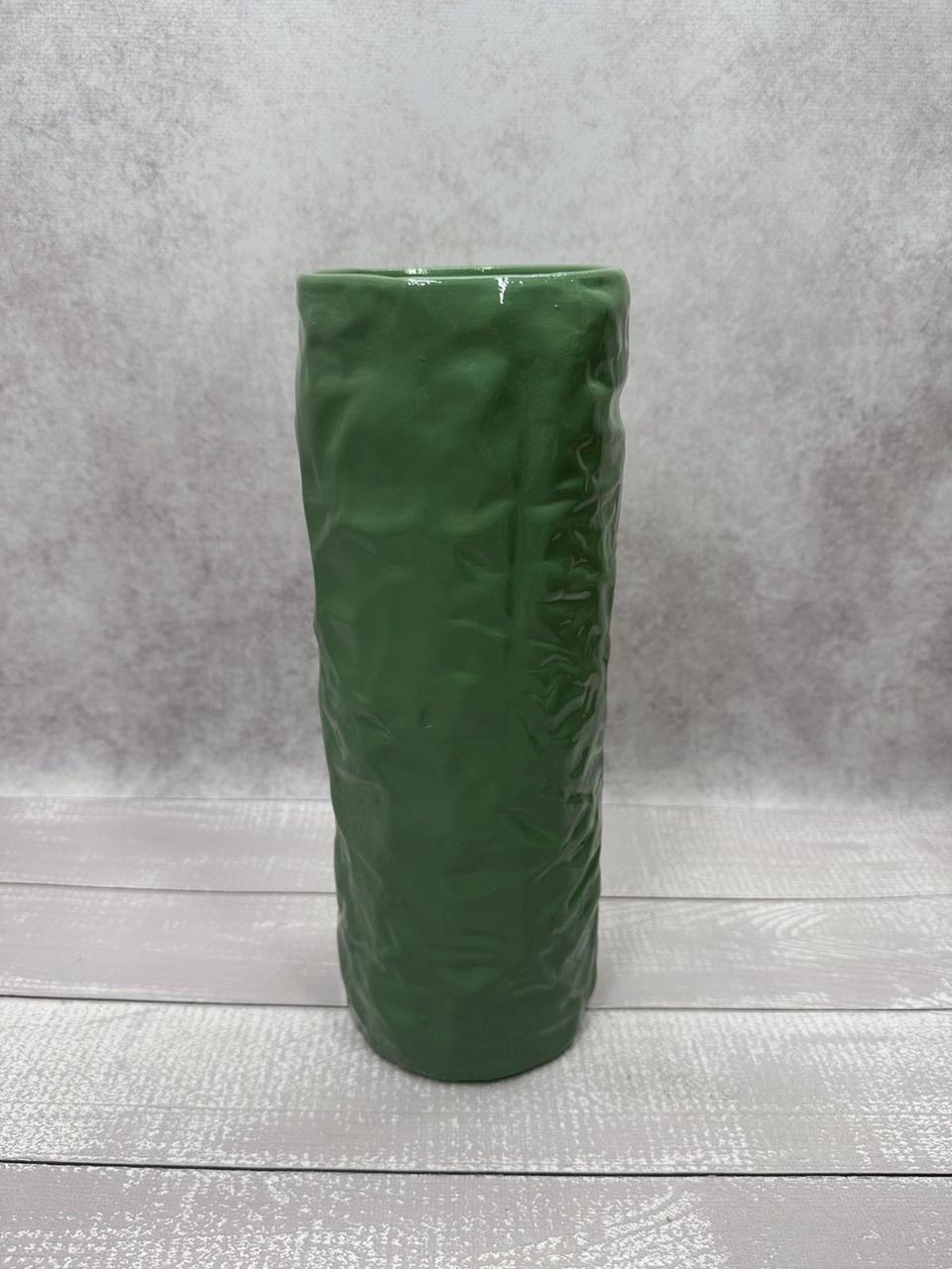 Ваза ARTEL KERAMIST тубус керамика 290 мм Зеленый глянцевый (10012)