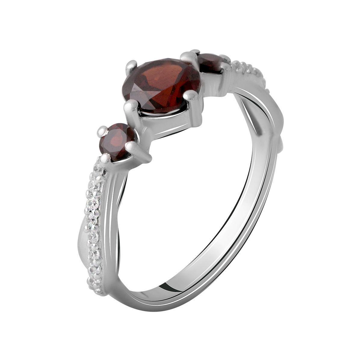 Кольцо серебряное с натуральным гранатом 1,47 ct 2,56 г р. 18 (2061519)