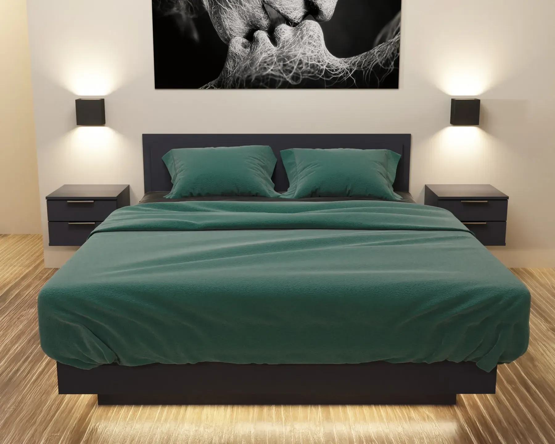 Кровать двуспальная Kontinent Kristal №2 160x200 см Антрацит (59190601)