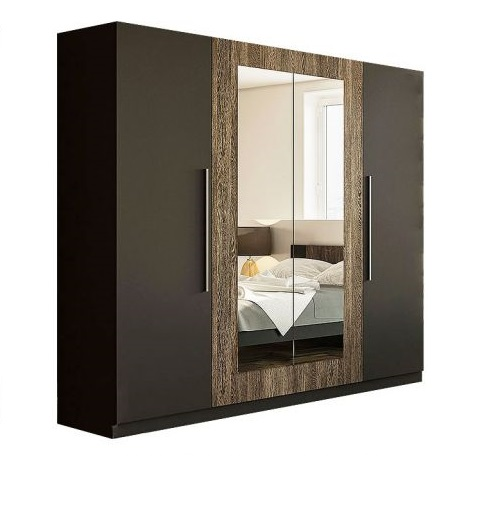 Шкаф распашной для квартиры Світ Меблів Лилия Новая 4Д ДСП 2280х580х2140 мм Антрацит/Дуб Фрегат (34806) Шкаф распашной для квартиры Світ Меблів Лилия Новая 4Д ДСП 2280х580х2140 мм Антрацит/Дуб Фрегат (34806)