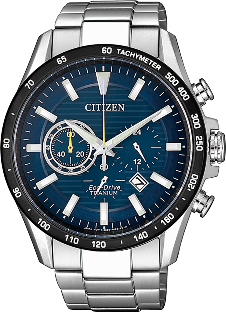 Наручные часы мужские Citizen CA4444-82L Eco-Drive с сапфировым стеклом/титановым корпусом/синим циферблатом и водозащитой 100 м