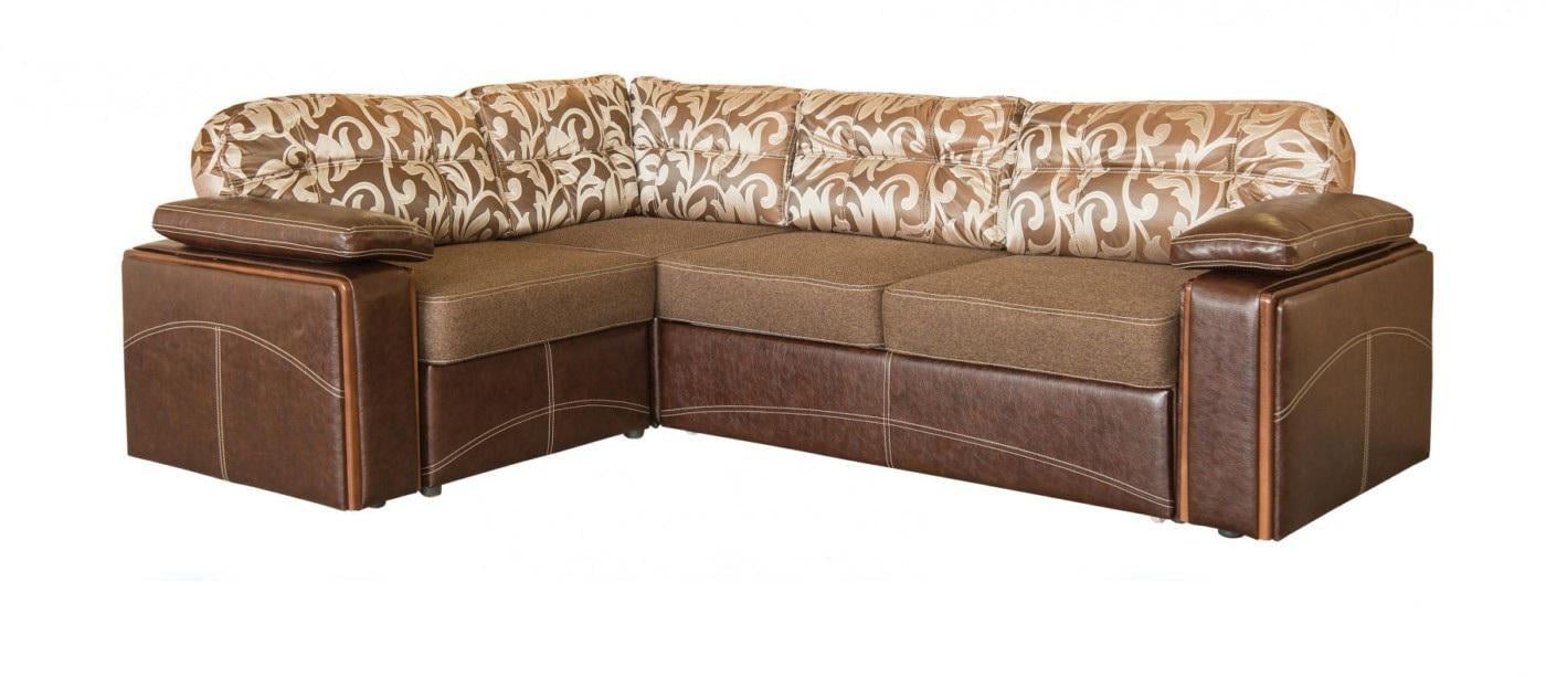 Диван угловой раскладной Мебель-Сервис Лексус дельфин ДСП/дерево ткань Диего Светло-коричневый