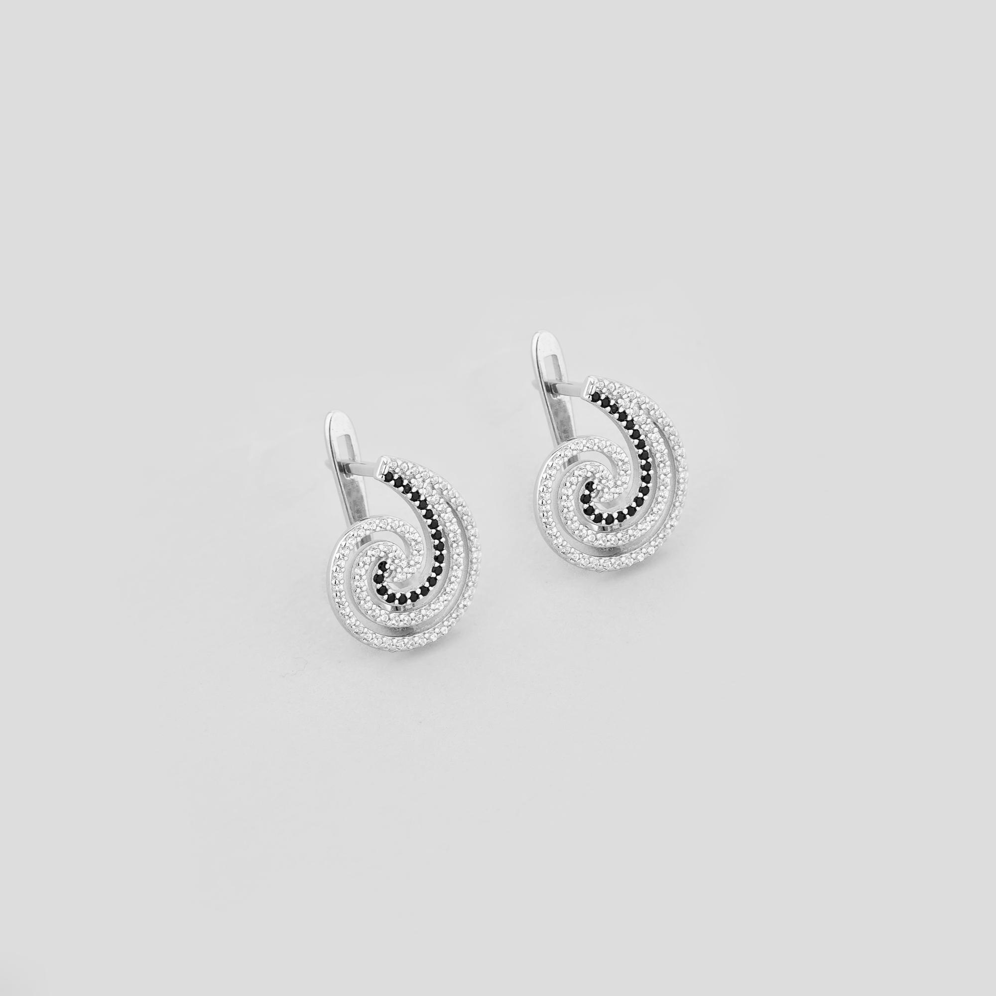 Серебряные серьги Minimal Магическая спираль (17980)