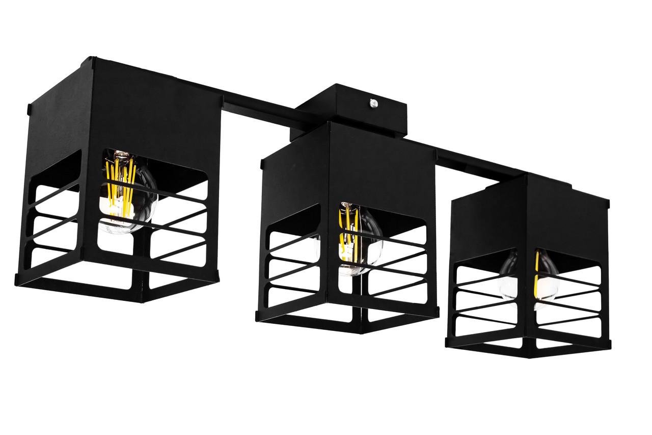 Люстра MSK ELECTRIC Urban на три плафони під лампи Е27 Чорний (NL 2310-3 BK)