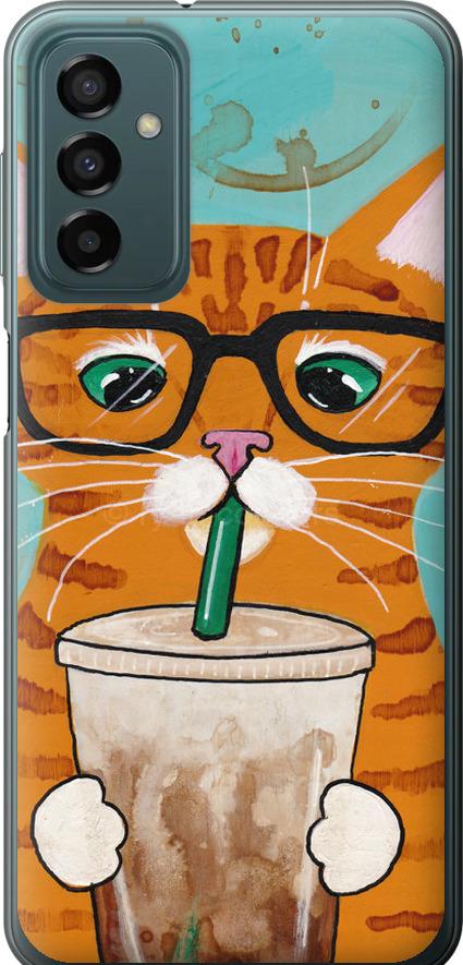 Чохол на Samsung Galaxy M13 M135 Зеленоокий кіт в окулярах (4054u-2765-42517)