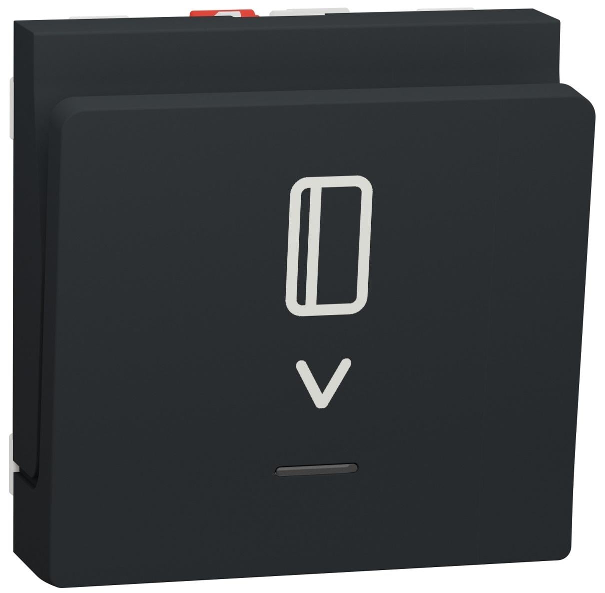 Вимикач Schneider Electric Unica New картковий з підсвічуванням 10 А 2 модулі ABS-UV Антрацит (NU328354)