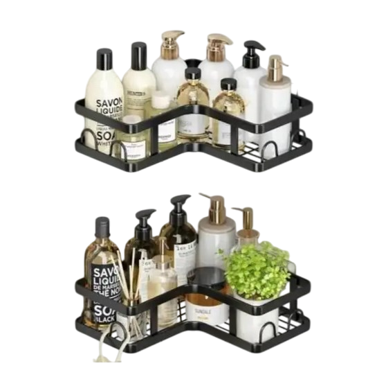 Угловая полочка для душа Corner Shower Caddy алюминий 2 шт. Черный (30995471)