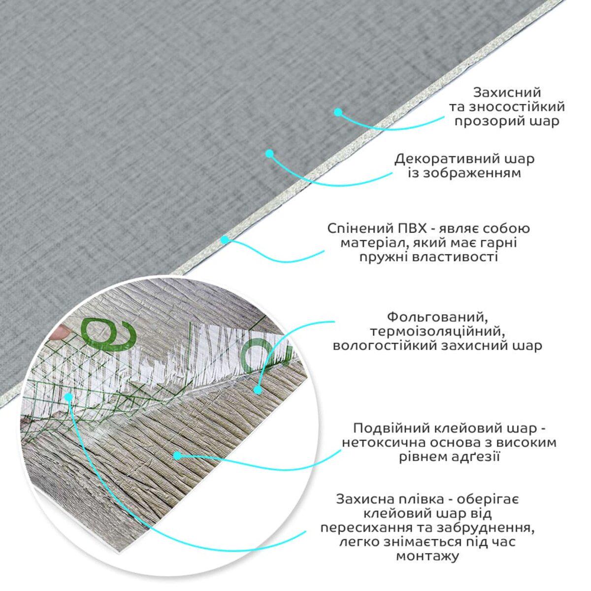 Плитка самоклеящаяся виниловая в рулоне полотно 0,6x3 м x 2 мм Серый матовый (SW-00002034) - фото 2 Плитка самоклеящаяся виниловая в рулоне полотно 0,6x3 м x 2 мм Серый матовый (SW-00002034) - фото 2