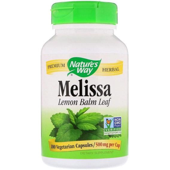 Комплекс для профилактики нервной системы Nature's Way Melissa Lemon Balm Leaf 500 мг 100 вег. капс. (000002579)