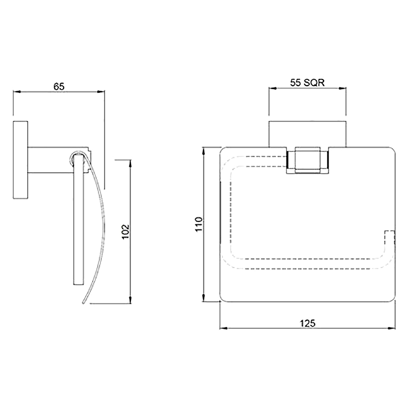 Тримач для паперу Jaquar Kubix Prime з кришкою Хром (AKP-CHR-35753PS) - фото 2