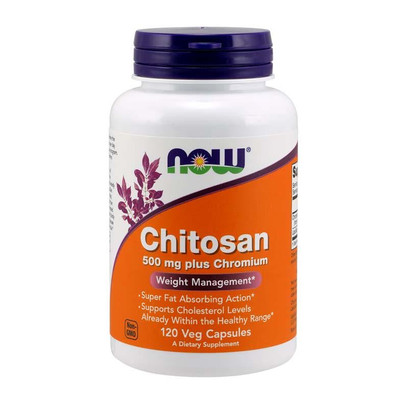 Дієтична добавка Now Foods Chitosan plus Chromium Хітозан плюс Хром 500 мг 120 капс. (CO003448)